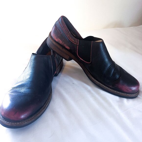 Naot Director Handcrafted Black Burgundy Fade Leather Loafers  EU 47 US men\'s 14 main image 9